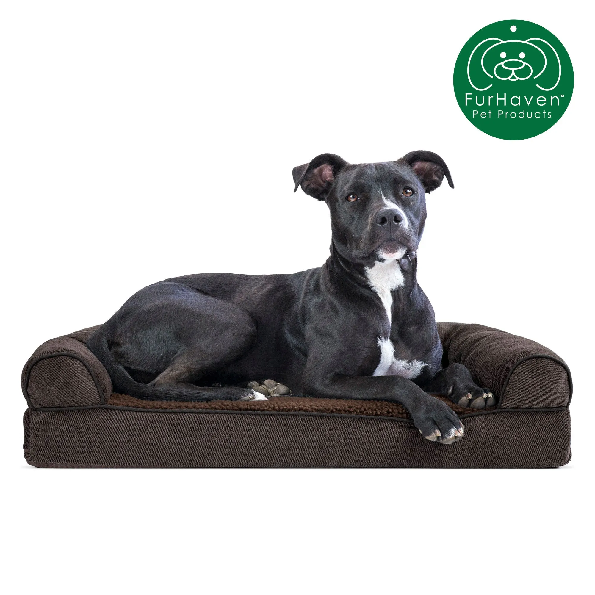 Faux Fleece & Chenille Couch Sofa-Style Pet Bed