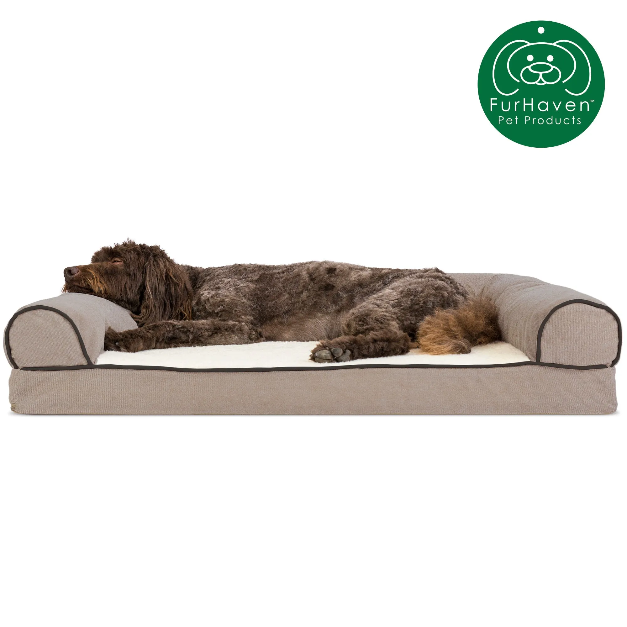 Faux Fleece & Chenille Couch Sofa-Style Pet Bed