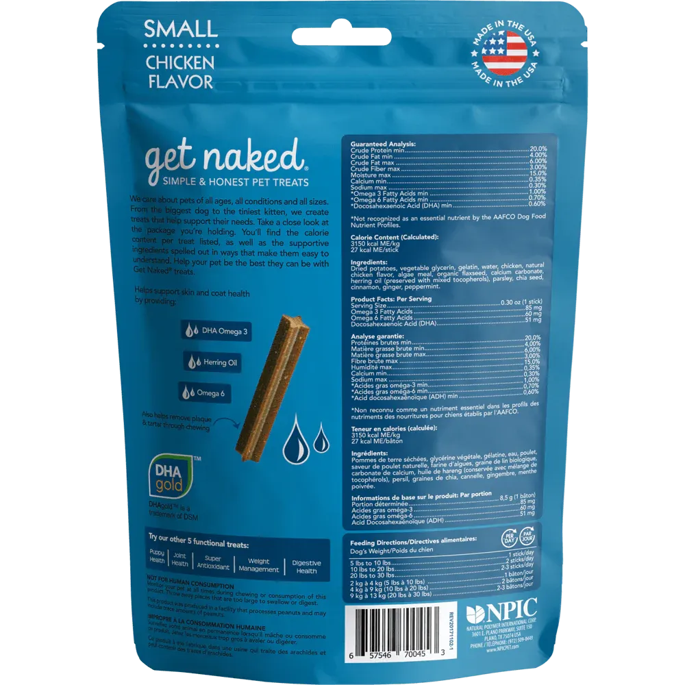 Get Naked - Grain-Free Dental Sticks - Skin & Coat Health