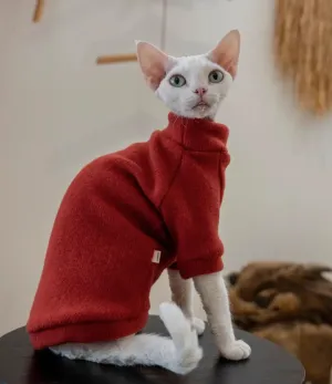 Hairless Cat Warm Sweatershirt - Comfortable Cotton Turtleneck Coat - Stylish Devon Rex Cat Clothes - Keep Your Hairless Cat Cozy with Fashionable Outwear
