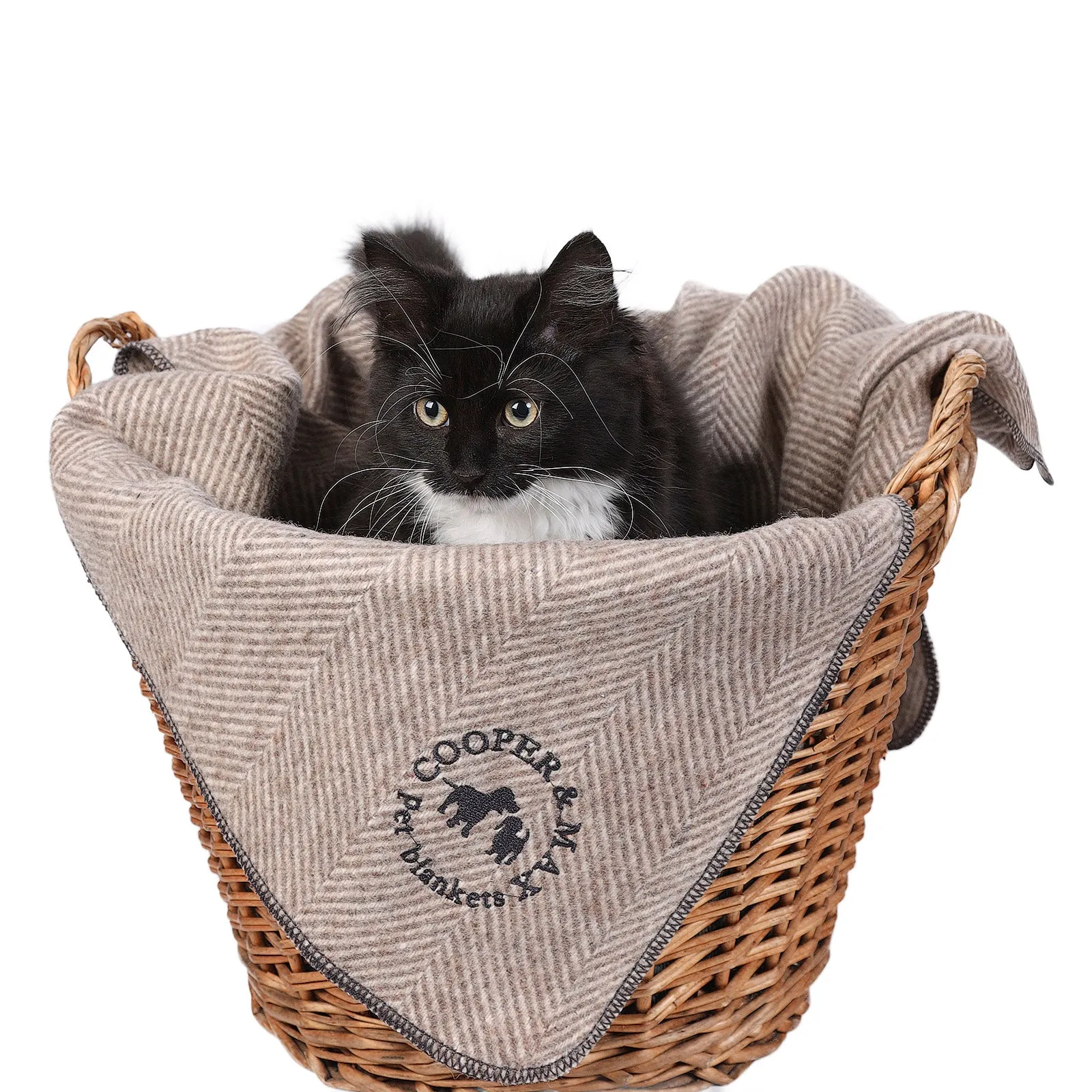 Herringbone Pet Blanket Natural