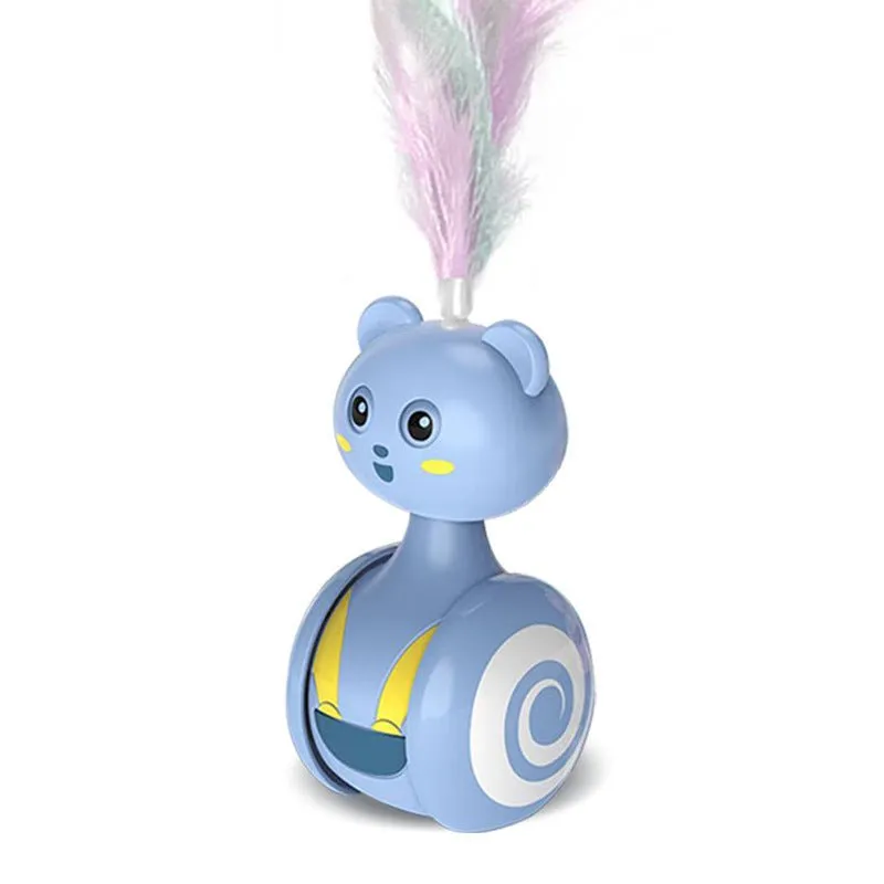 Interactive Rolling Feather Ball Cat Toys