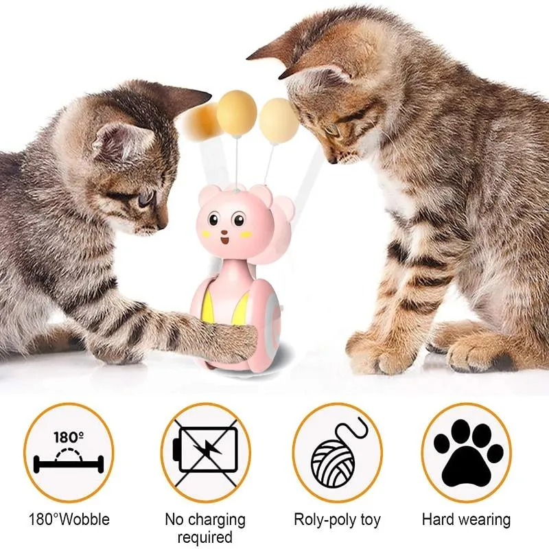 Interactive Rolling Feather Ball Cat Toys