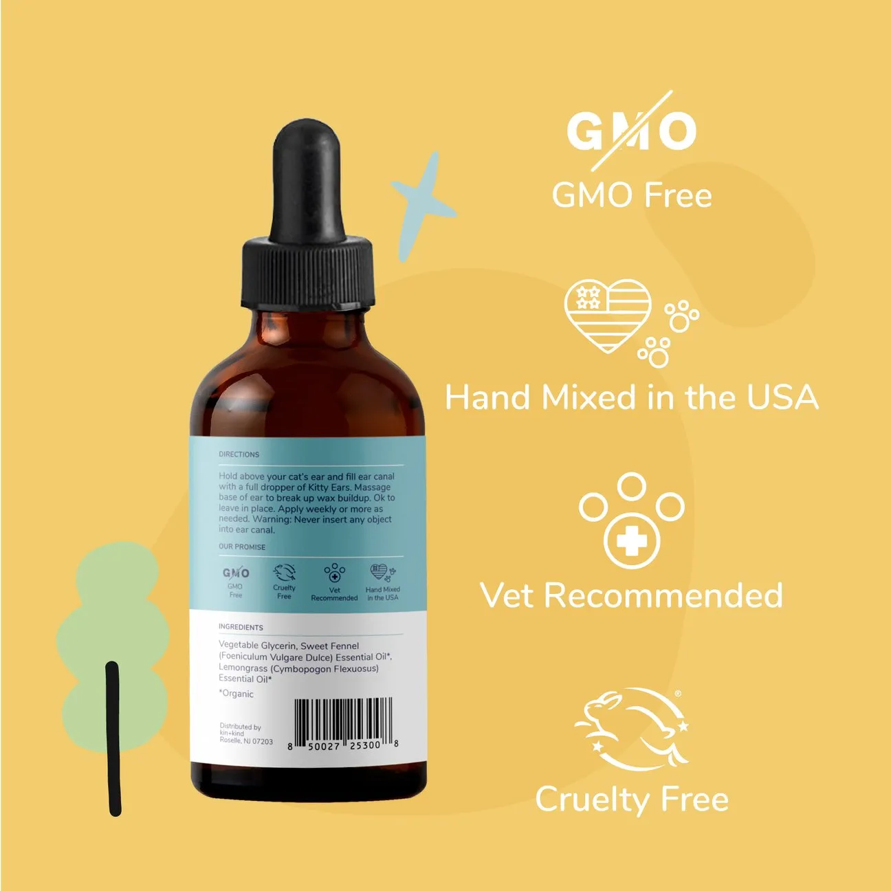 Kin   Kind Leave-In Ear Cleaner For Cats