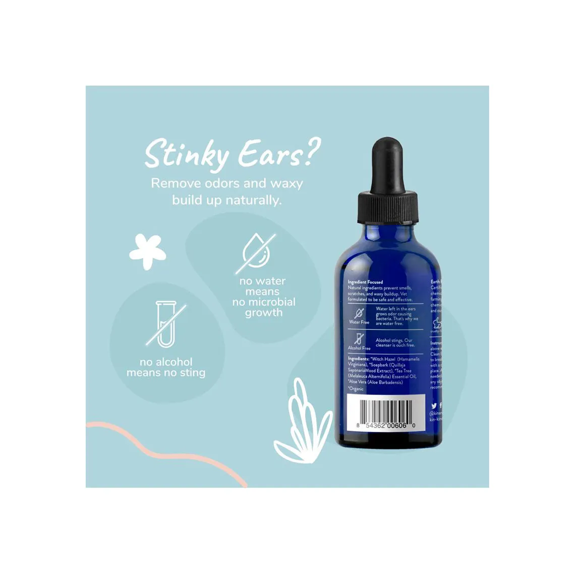 Kin   Kind Organic Ear Cleaner for Dogs
