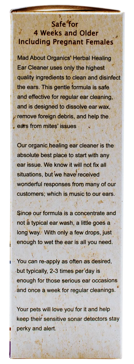MAD ABOUT ORGANICS Healing Ear Cleaner - For Dogs and Cats