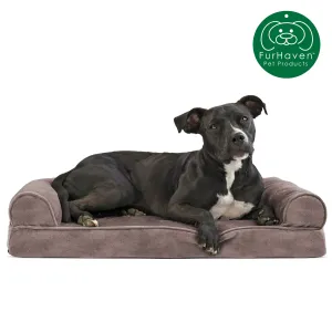 Memory Foam Faux Fur & Velvet Couch Sofa-Style Pet Bed