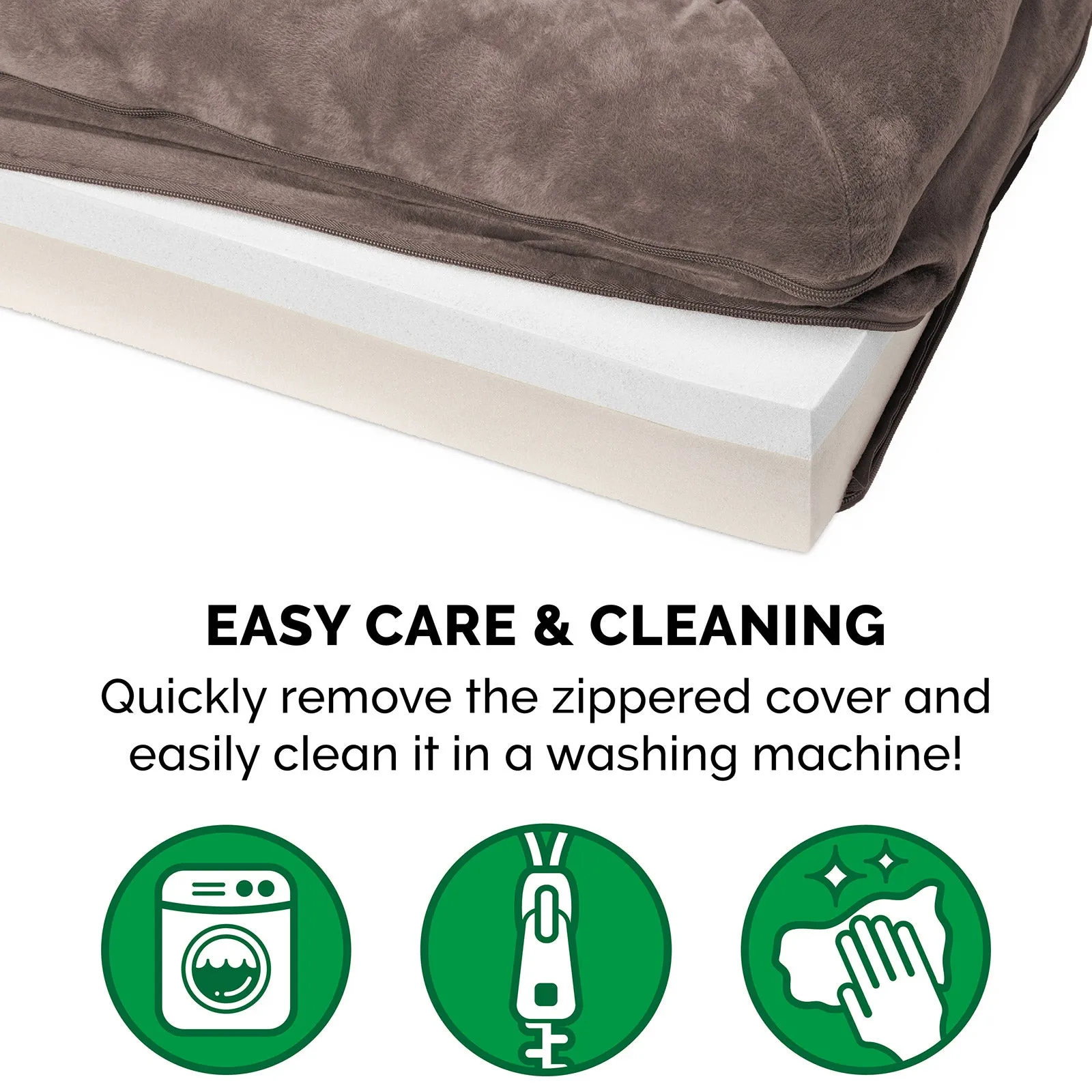 Memory Foam Faux Fur & Velvet Couch Sofa-Style Pet Bed