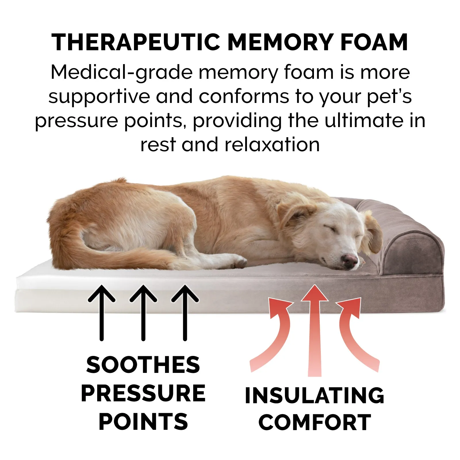Memory Foam Faux Fur & Velvet Couch Sofa-Style Pet Bed