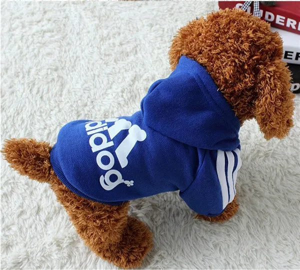 New Soft Cotton Cat Dog Clothes Pet Hoodie Coat Fashion Adidog Costume Warm Sweater Clothing for Small Dogs
