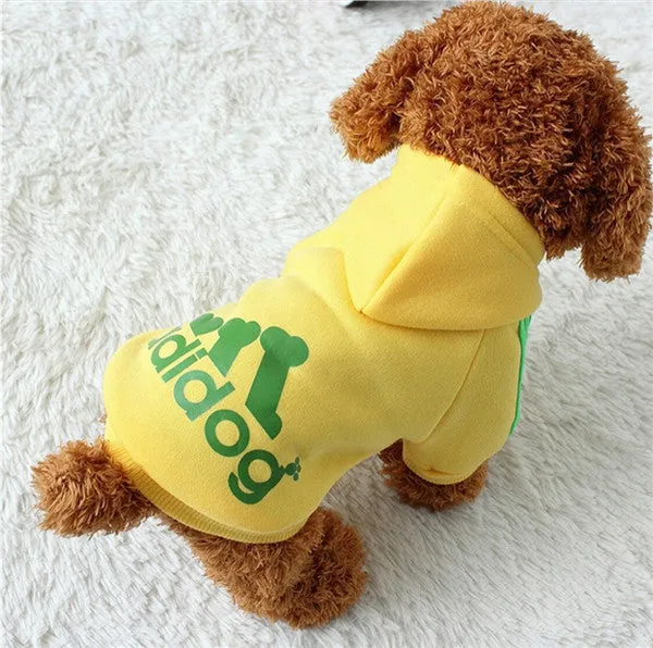 New Soft Cotton Cat Dog Clothes Pet Hoodie Coat Fashion Adidog Costume Warm Sweater Clothing for Small Dogs