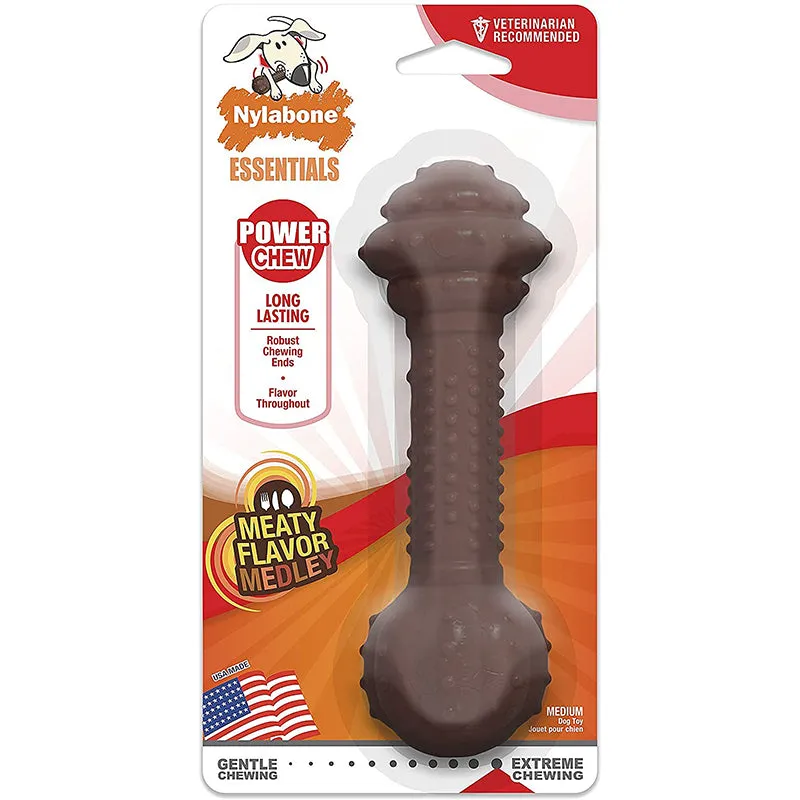 Nylabone Meaty Flavor Medley Barbell, Power Dog Chew