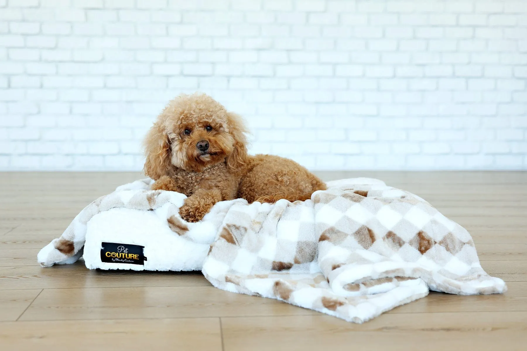 Pet Blanket JulesRoche Luxurious Brown Argyle Style