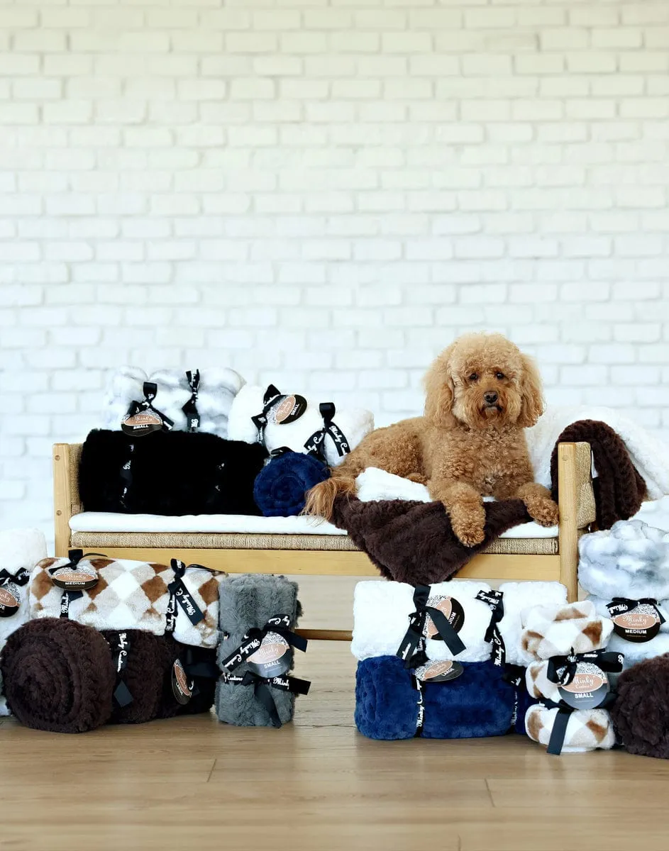 Pet Blanket JulesRoche Luxurious Brown Argyle Style