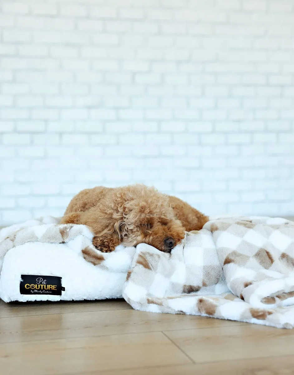 Pet Blanket JulesRoche Luxurious Brown Argyle Style