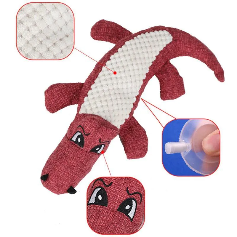 Pet Crocodile Squeaking Chew Toys