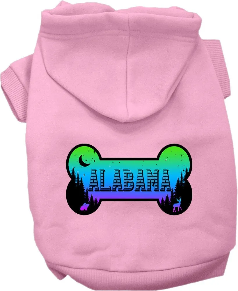 Pet Dog & Cat Screen Printed Hoodie for Small to Medium Pets (Sizes XS-XL), "Alabama Mountain Shades"