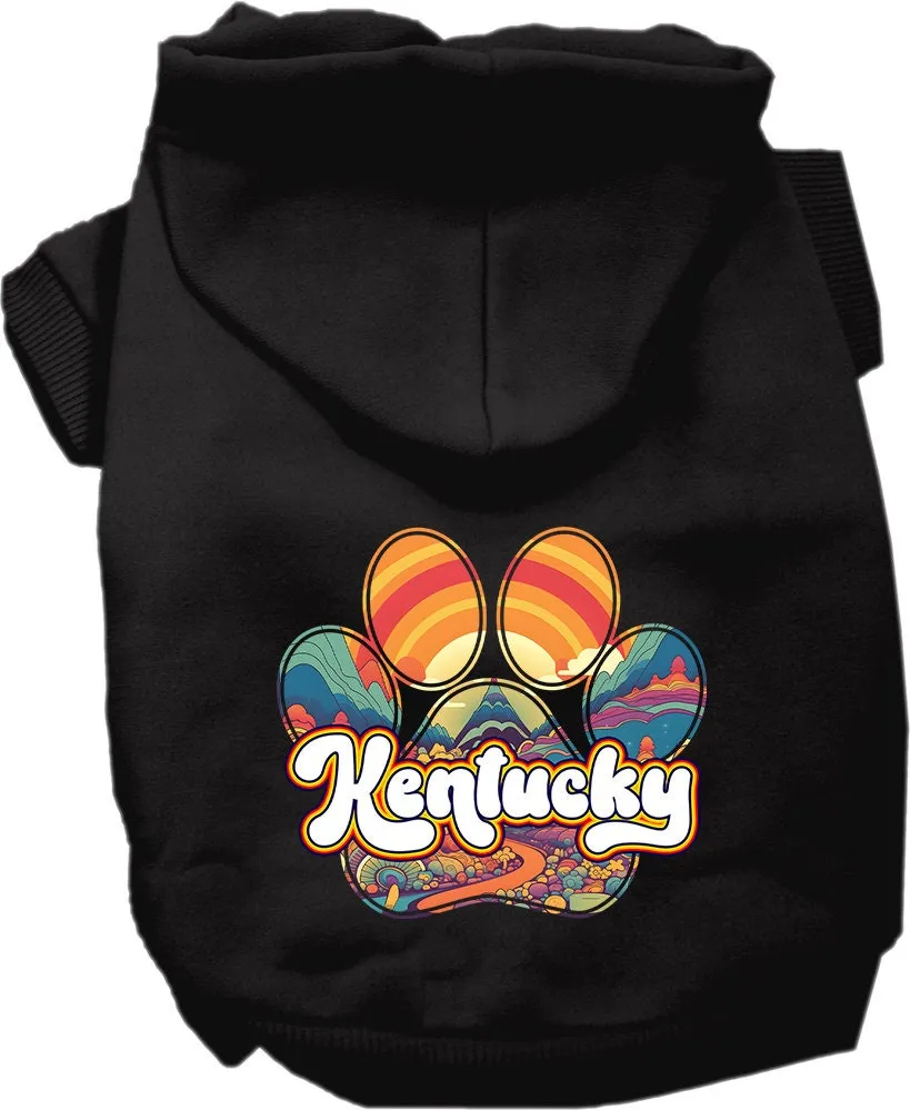 Pet Dog & Cat Screen Printed Hoodie for Small to Medium Pets (Sizes XS-XL), "Kentucky Groovy Summit"