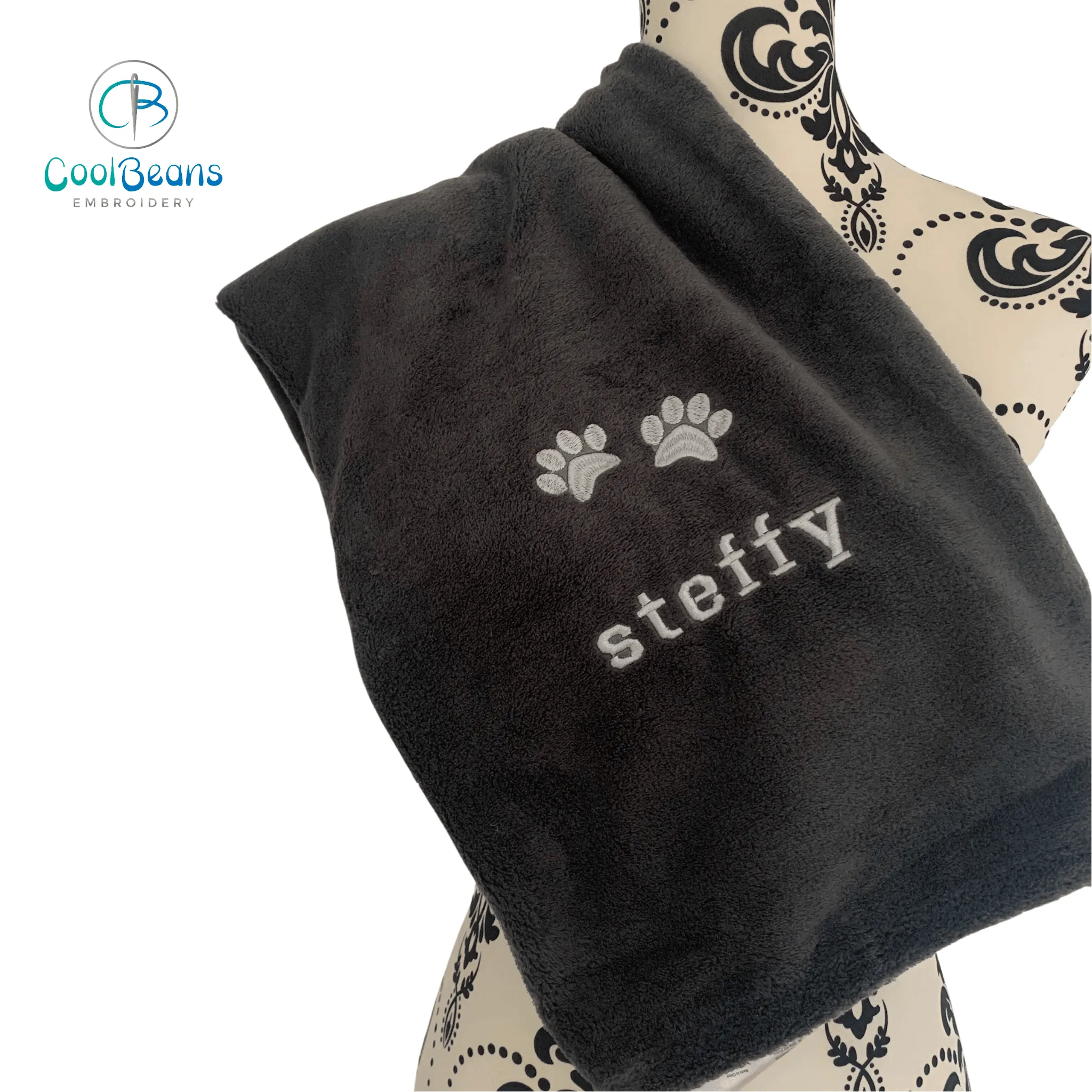 Pet Fleece Blanket - Paw Prints - Personalised - Dog / Cat