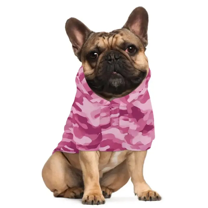 Pink Camo Dog Hoodie for Your Stylish Furry Friend