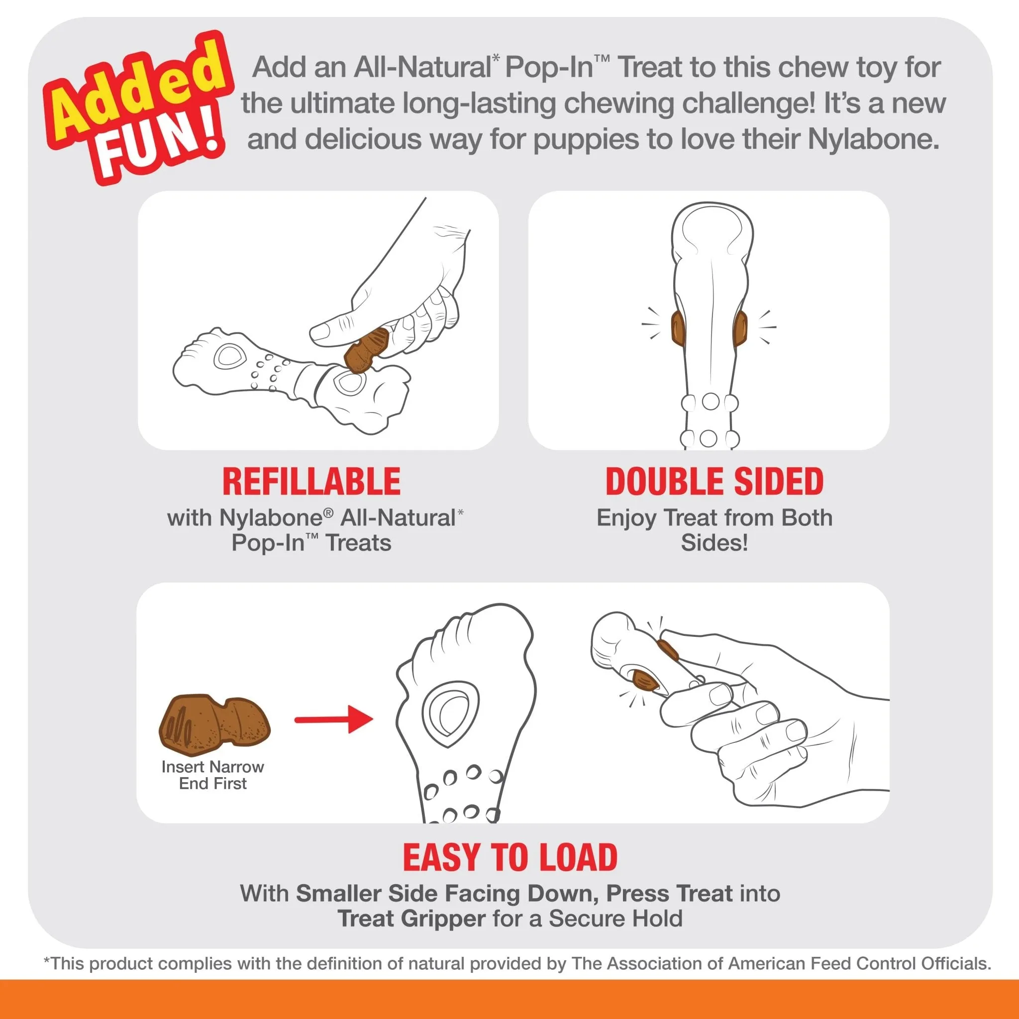 Power Chew Knuckle Bone & Pop-In Treat Toy Combo, Chicken, Large/Giant, Up to 50 lbs.