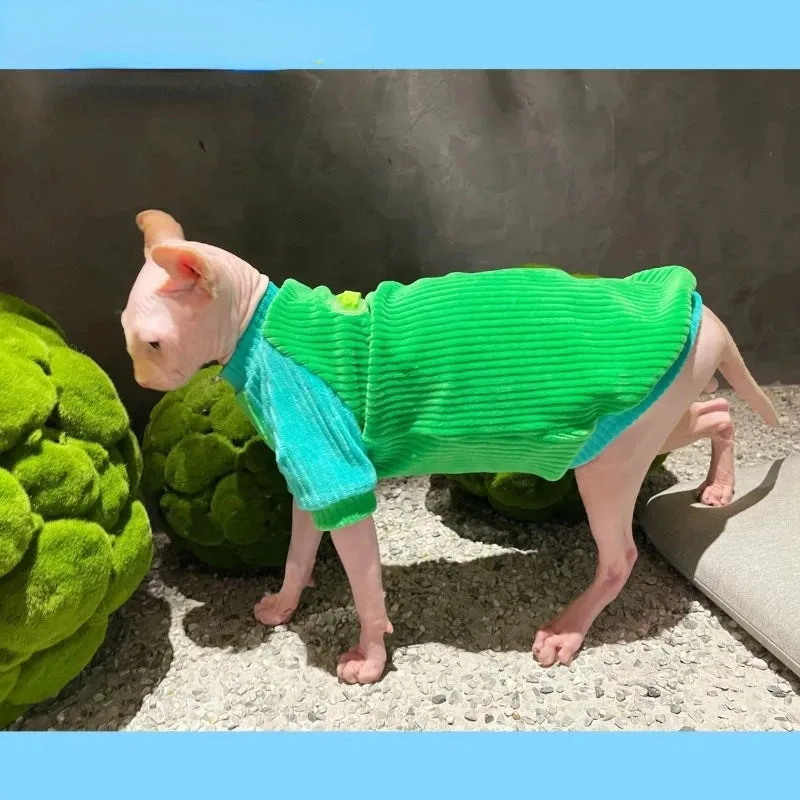Pure Cotton Sweater for Sphynx & German Hairless Cats | Spring & Autumn Elastic Soft Apparel