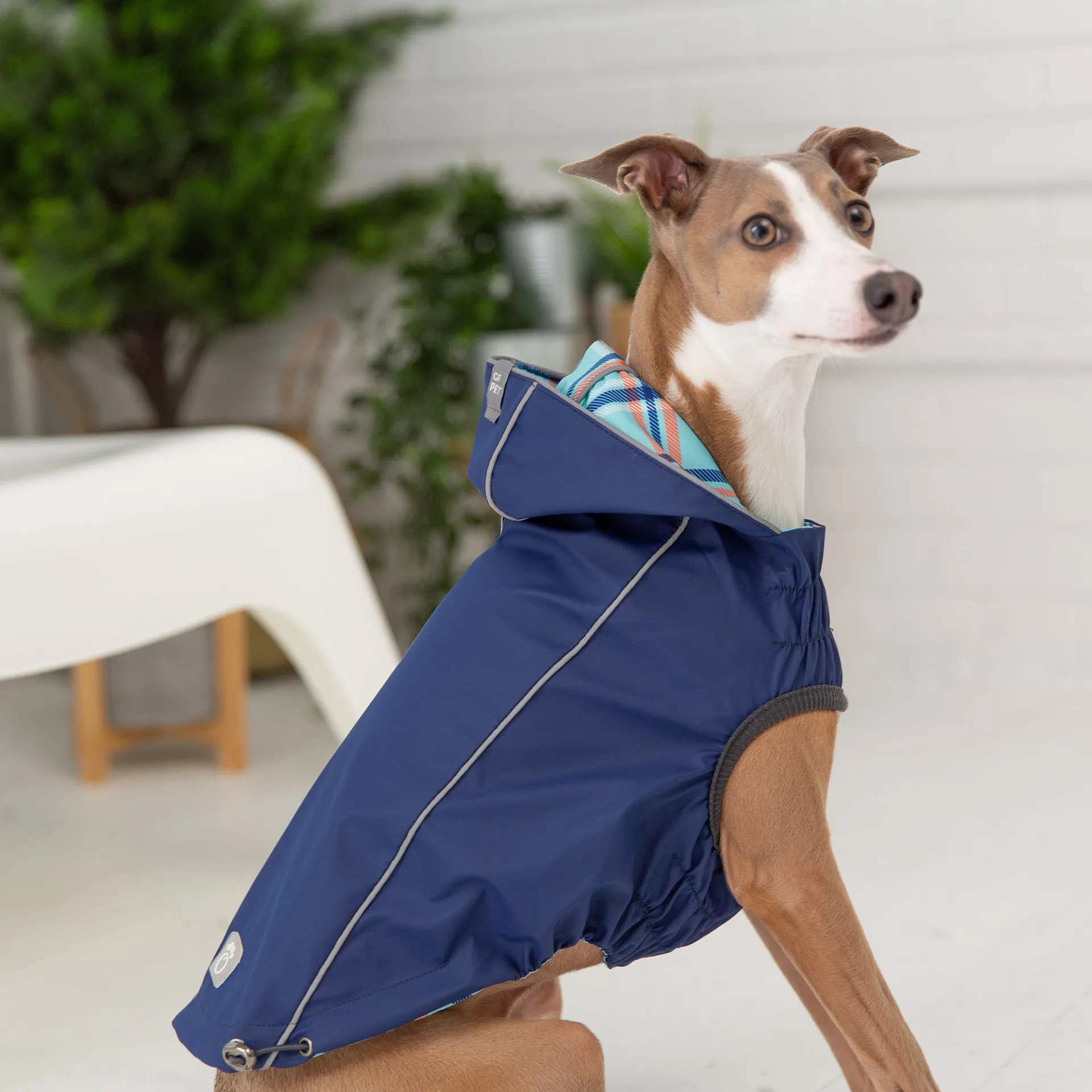 Reversible Elasto-Fit Raincoat (Navy)