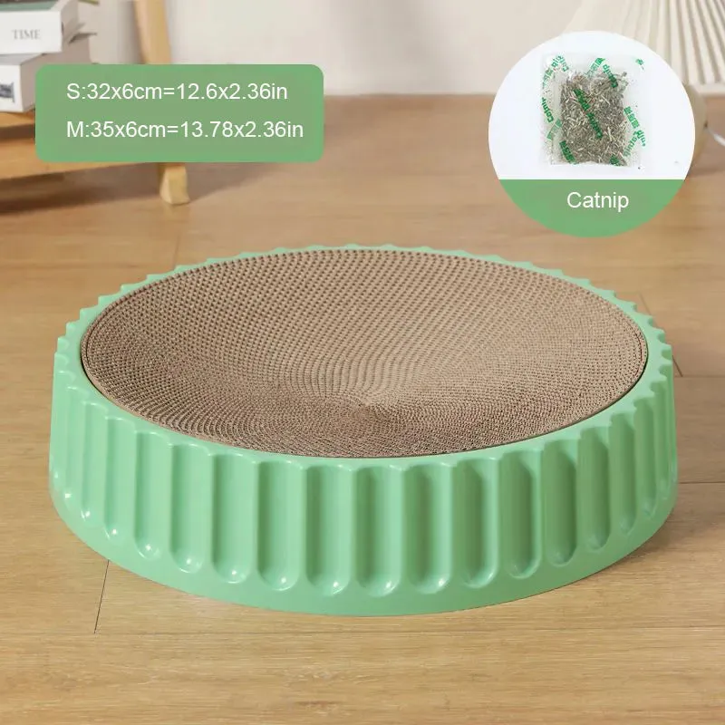 Round Cat Scratcher Pad Grinding Claws Cardboard Corrugated Paper Cats Scratching Board Kitten Scrapers Pet Furniture Supplies