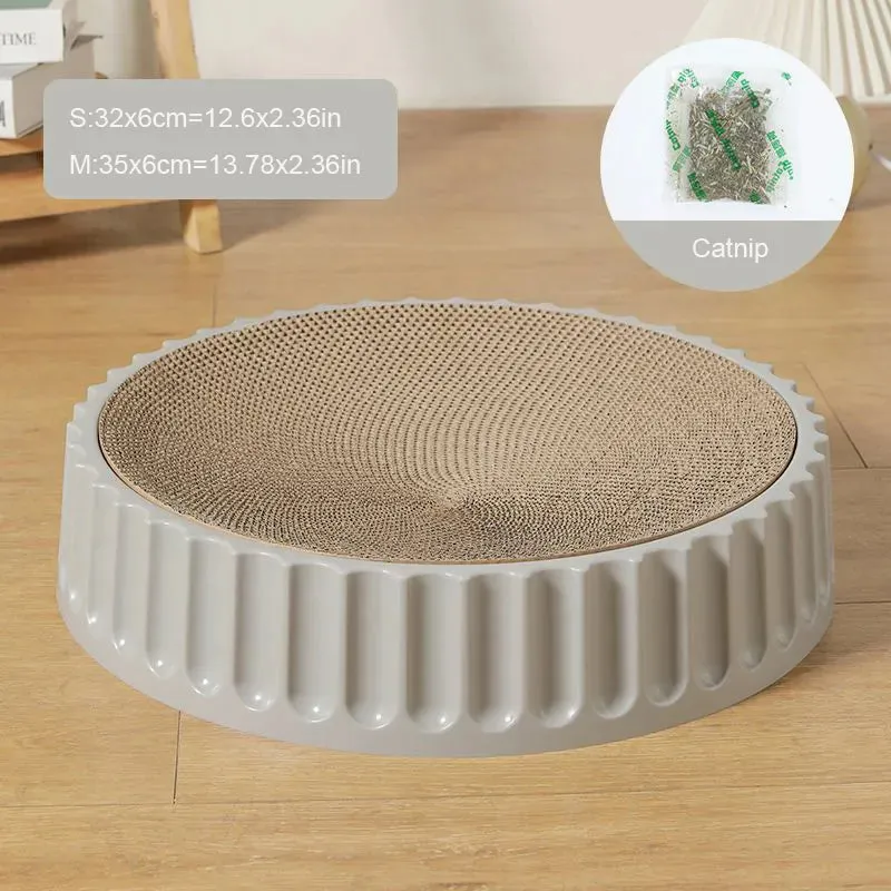 Round Cat Scratcher Pad Grinding Claws Cardboard Corrugated Paper Cats Scratching Board Kitten Scrapers Pet Furniture Supplies