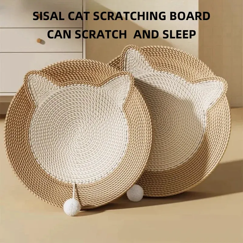 Sisal Cat Scratching Pads - Multi-Functional Cat Toys, Pet Sleeping Bed, Scraper, Grinding Claw, Scratch-Resistant Furniture Protector