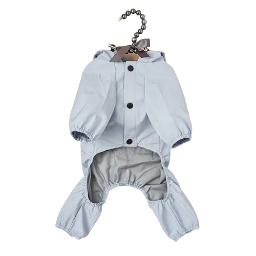 The Waterproof Reflective Dog Raincoat - Dusty Blue
