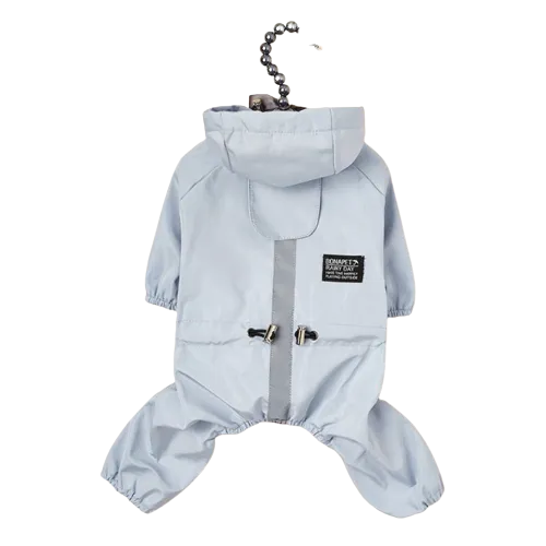 The Waterproof Reflective Dog Raincoat - Dusty Blue