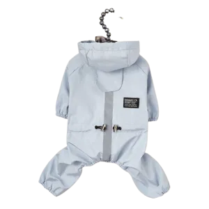The Waterproof Reflective Dog Raincoat - Dusty Blue