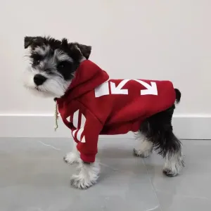 Trendy Red Cotton Sweater for Dogs and Cats - Stylish and Warm Pet Clothing - Dog and Cat Clothes Red Trendy Clothing Dog Thickened Cotton Sweater Sweatshirt Small Dog Pet Clothing