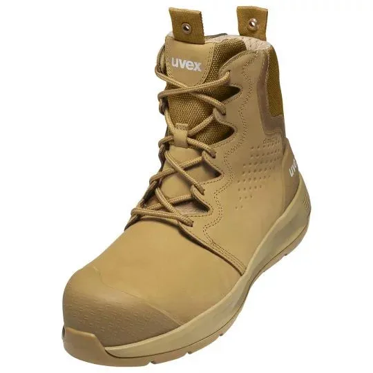 Uvex 3 X-Flow Zip Sided Safety Boots (Wheat)