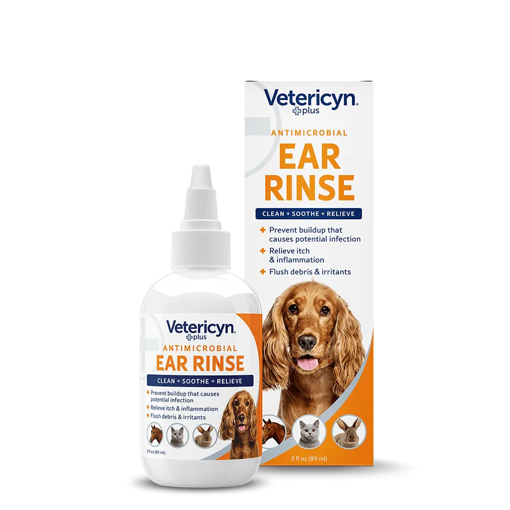 Vetericyn Plus Antimicrobial Ear Rinse For Pets, 3-oz