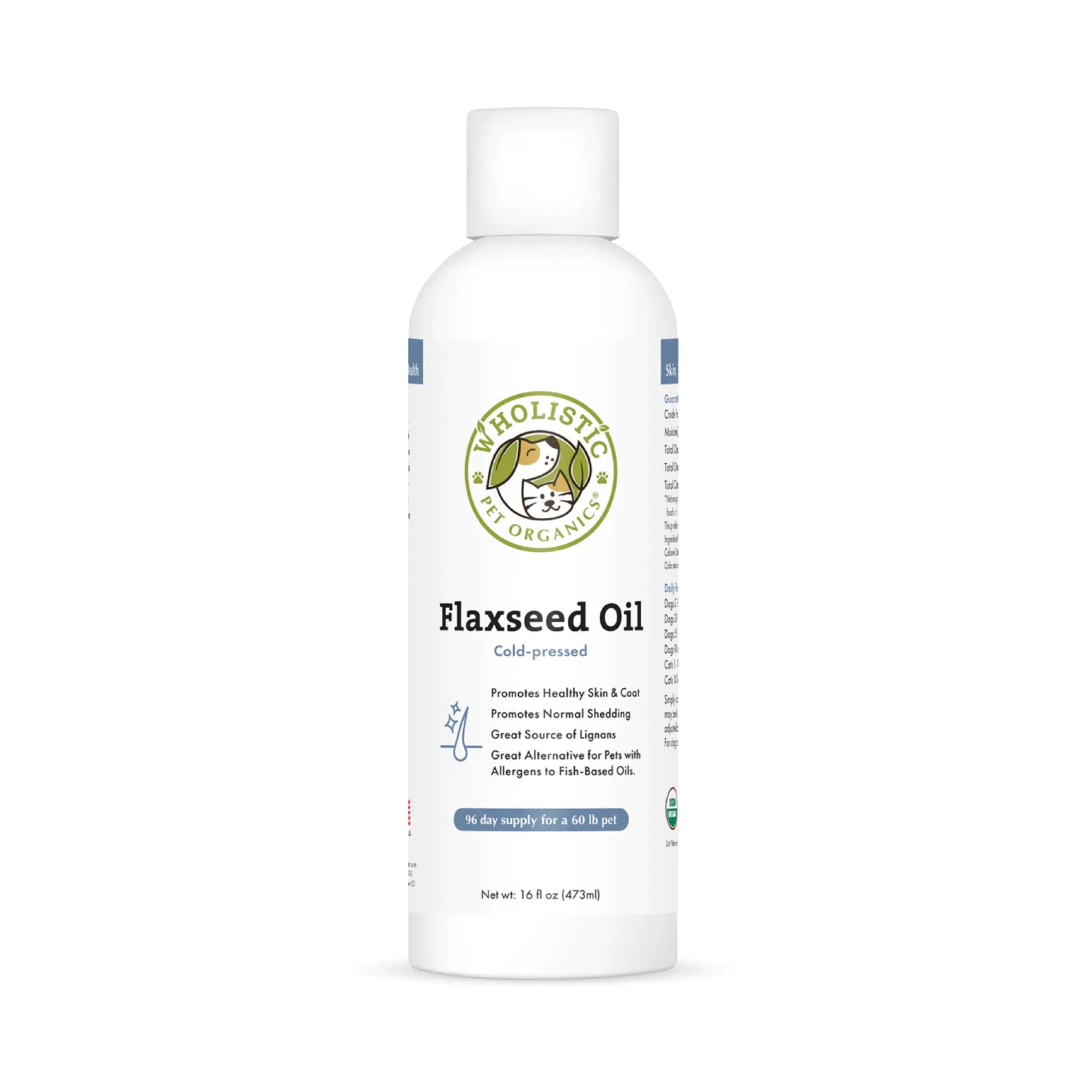 Wholistic Pet Organics Flaxseed Oil 16oz