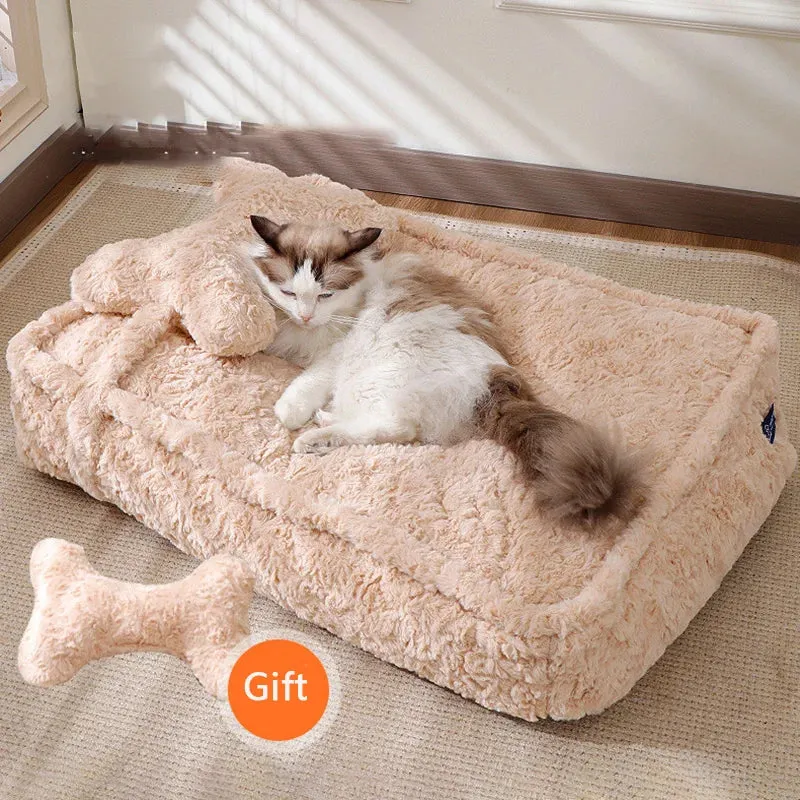 Winter Warm Pet Dog Bed | Comfortable Pet Sleeping Bed for Small & Medium Dogs | Soft Detachable Puppy Bed | Dog Accessories