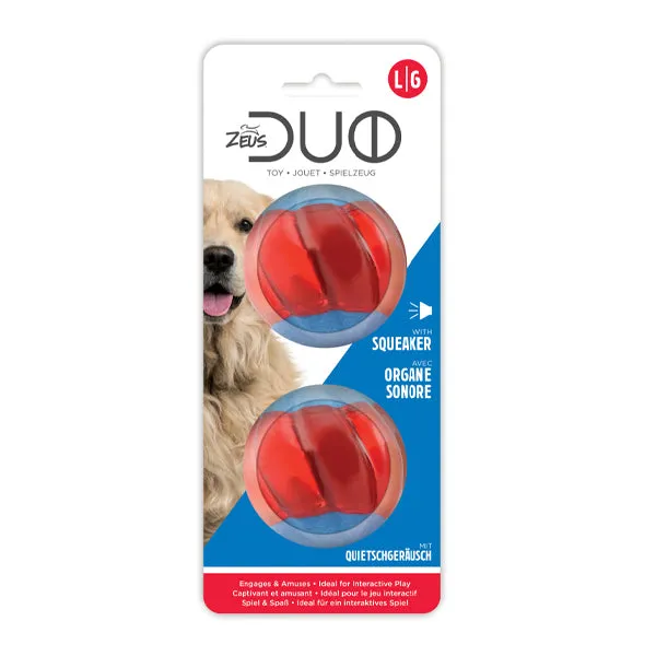 Zeus Duo Ball with Squeaker - 2 pack
