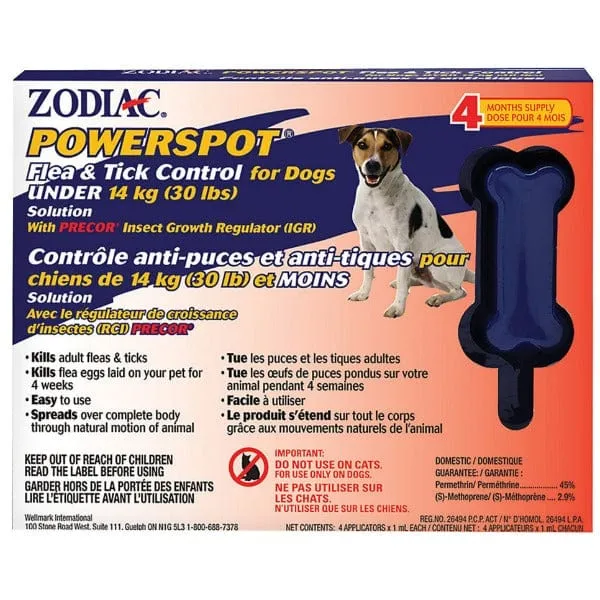 Zodiac Powerspot Flea and Tick Control for Dogs